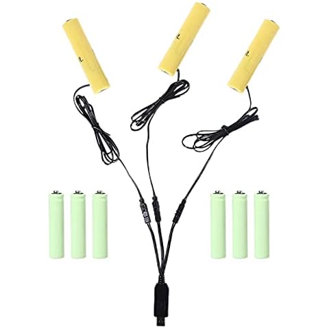 WE-HYTRE 3in1 AAA Battery Eliminate USB Power Supply Cable Replace 1 To 4pcs 1.5V AAA Battery Power Supply Cord for Clock Toys Camera and More Cover