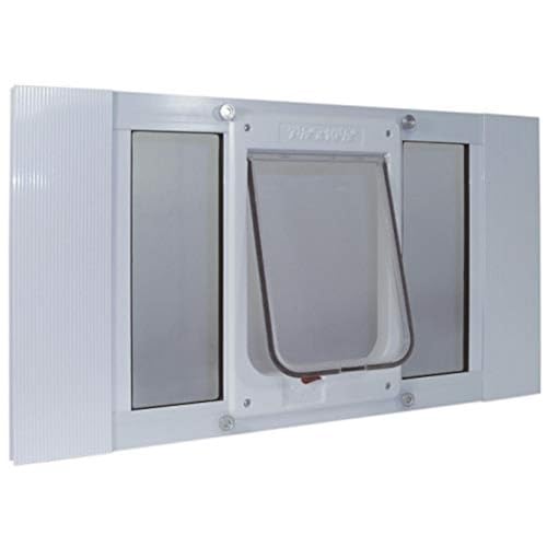 Ideal Pet Products Aluminum Sash Window Pet Door, Adjustable to Fit Window Widths from 33' to...