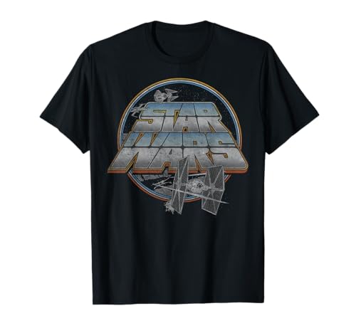 T-shirt Star Wars Tie Fighter retro en coton noir style vintage pour homme