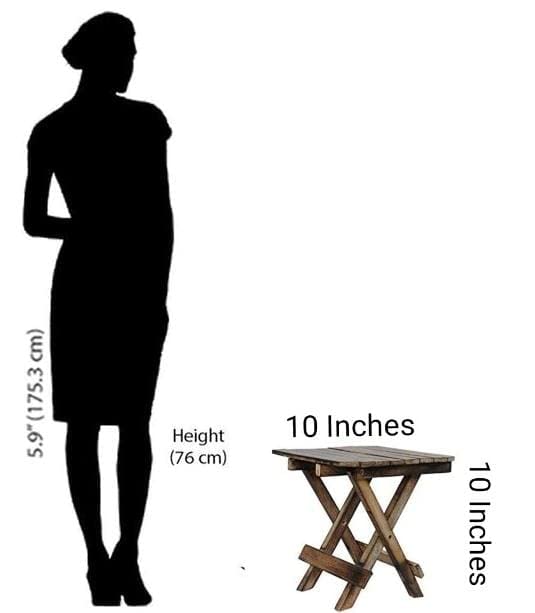 Image of Bros Moon Foldable Sturdy Wooden Table Suitable for All Room and Outdoor (Square Table, 10 Inches)