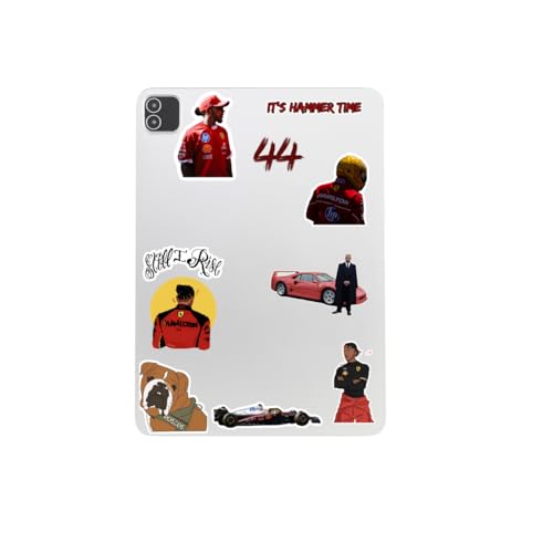Formula 1 Racing Sticker Pack (10 pcs) for Laptop & Devices | 8x10 in Sticker Sheet | Lewis Hamilton Inspired F1 Stickers | The Drip Kit Flat Out 44