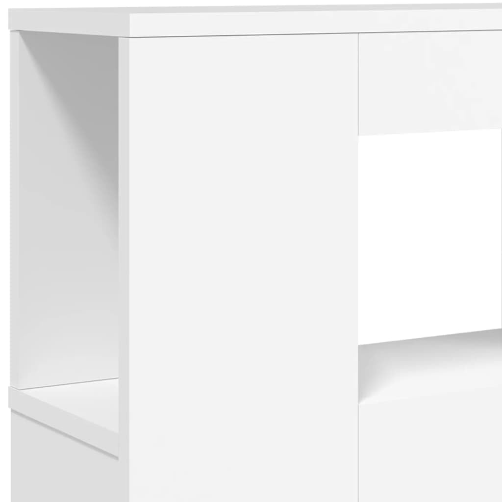 vidaXL Testiera LED Bianca 120x18,5x103,5 cm Legno Multistrato, testiera LED, Testata con LED, testiera con Ripiani, testiera con LED