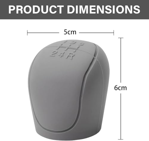 Image of AutoBizarre Car Interior Decoration Anti-Slip Scratch-Resistant 5 Speed Gear Shift Knob Rubber Silicone Cover for All Cars, Vans & Trucks (Grey)