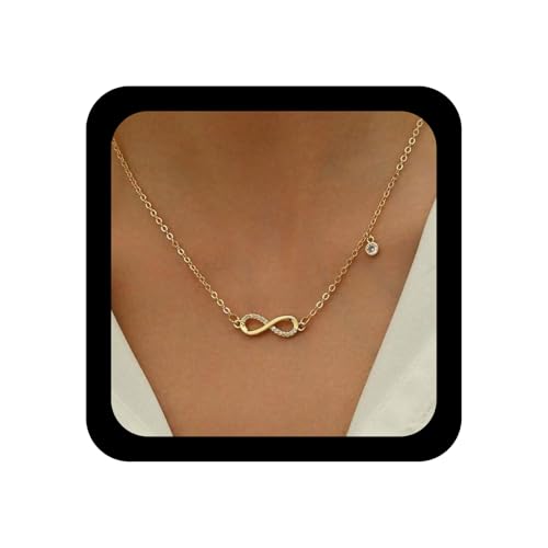 Xduargs Boho Infinity Choker Vintage Crystal Infinity Symbol Necklace Glitter Crystal Rhinestone Collar for Women