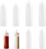HONYUET Quetschflaschen 8 Stück, 360 ml / 500 ml / 700 ml / 1000 ml PE rund