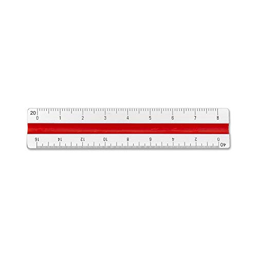 Image of Alumicolor Aluminum Engineer Color-Coded Solid Drafting Scale, 4IN, Silver