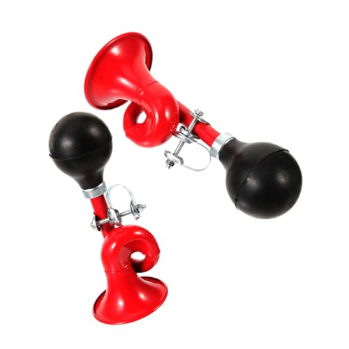 SUPVOX Essential Bike Accessory Aluminum Alloy Bike Horns Leather Bell Squeeze to Emit Sweet and Louder Tone for Safety