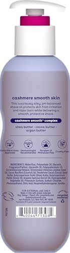 eos Cashmere Shave Oil, Vanilla Cashmere, Soothing Moisturizing, Prevents Irritation and Razor Burn, Bikini Area-Approved, Body Care, 6 fl oz