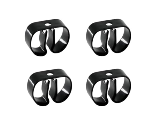 Spring Clip, Grip Clip, Holds 3/4-1 1/8 Inch Diameter with Screws, Broom, Pipe, Tool Holder for Wall, Truck, Garden, Gibson Gripper Clips, Made in USA, Black (4)