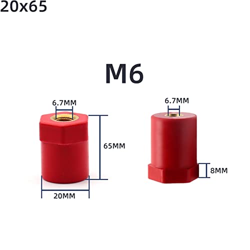 Aislador de bajo voltaje M8 con poste hexagonal de 20x65mm y núcleo de cobre 2
