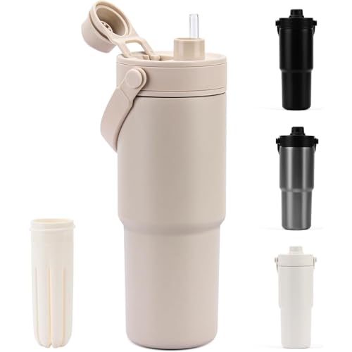 [Daklpiw]�^���u���[ 735ML �X�g���[�t������ �X�e�����X���J�b�v ���[ �W�t�� ��e�� ������ �^��f�M �ۉ� �ۗ� �V�[�����X �{�g�� ���� �H��@�Ή� �����t�� �����^�� �ԍ�/�I�t�B�X/�A�E�g�h�A (�~���N�R�[�q�[�F)