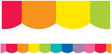 Schoolgirl Style Hello Sunshine Rainbow Bulletin Board Borders, 39 Feet of Scalloped Rainbow Classroom Borders for Bulletin Board, White Board, Cork Board, Rainbow Decor, Desk Decor, Classroom Decor