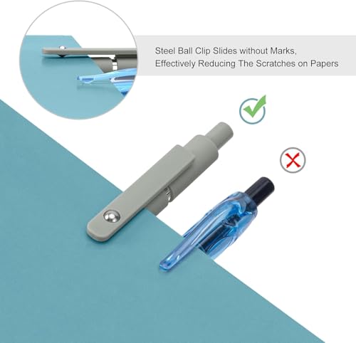 Image of KLIFFOO Refillable & Retractable Gel Pens, 5pcs 0.5mm Fine Point Black Ink Smooth Writing Gel Pen for School & Office Supplies, Quick Dry No Smudge, Ballpoint Pen For Journaling, Note Taking,Doodling