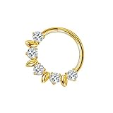 Greabuy Anillos de nariz con incrustaciones de diamantes de moda, ajuste cómodo para uso diario y ocasiones especiales como fiestas o reuniones, accesorios para mujer, One Size, como se describe, como