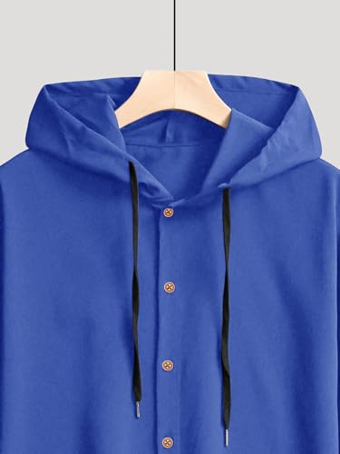 Image of Noble Monk Men's Relax Fit Hooded Shirt || Casual Wear for Men || Full Sleeve Shirts || Stylish Shirt for Men