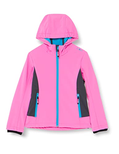 Water Repellent CMP Giacca Kid G Con Cappuccio Fisso Unisex - Bambini e ragazzi, Purple Fluo-Titanio, 164