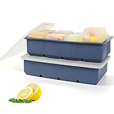 TAZA DE HIELO MULTIFUNCIONAL: Potente resistencia a temperaturas de -40 ℃ a 262 ℃, puede hacer cócteles, jarabes, licores, whiskys, té helado, bebidas de café helado, jugos, al mismo tiempo , ideal para hacer paletas, salsas congeladas, alimentos para bebés, etc.