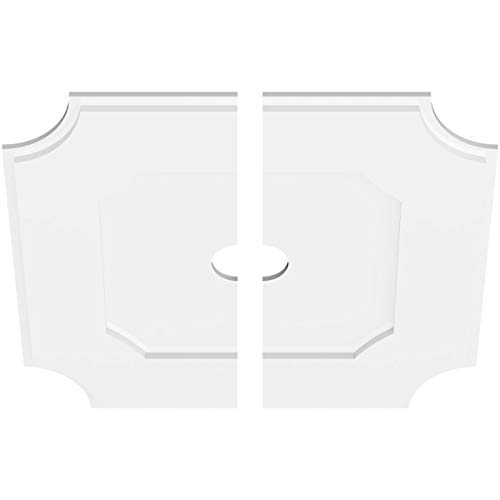 Image of Ekena Millwork CMP26LE2-03000 Locke Architectural Grade PVC Contemporary, Two Piece Urethane Ceiling Medallions 26 inchOD x 3 inchID x 15 1 /2 inchC x 1 inchP