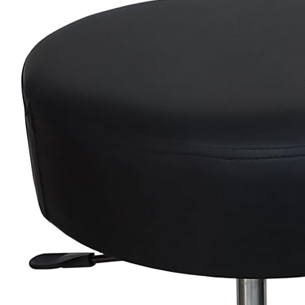 Sedia Sgabello con Ruote Girevoli Regolabile in Altezza (52-64cm) Sgabello da Lavoro per Professionisti: Studio Medico, Architetto, Tatuatore, Estetista (Ruote Parquet, Rosso Ecopelle)