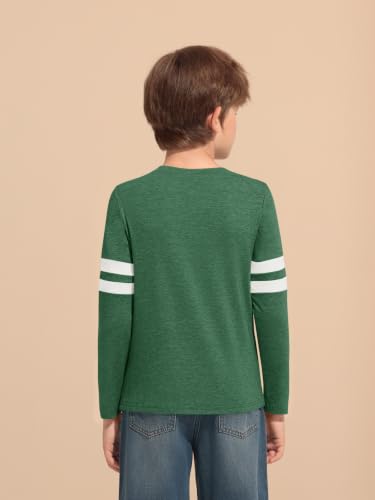 Image of Haloumoning Boys Long Sleeve Shirts Kids Crewneck T Shirts Casual Striped Tops Tees 5-14 Years
