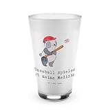 Mr. & Mrs. Panda Glas Panda Baseball spielen - Geschenk, Saftglas, Danke, Trinkglas, Ballsport, Baseballplatz, Sportart, Cocktailglas, Hobby,