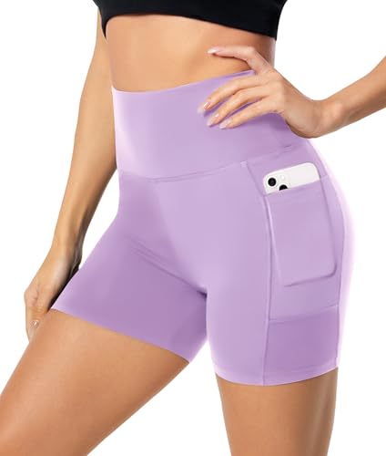 Image of FULLSOFT High Waisted Biker Shorts for Women-5 inch Tummy Control Fitness Athletic Workout Running Yoga Gym Shorts