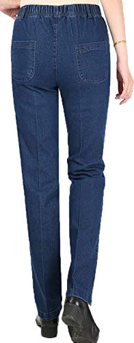 Youhan Women's Casual Pull On Elastic Waist Jeans (XX-Large, Classic Blue)3