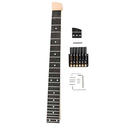 ifundom Electric Guitar Diy Kit Maple Neck Headless Guitar Neck Bridge Guitar Replacement Parts Set Gs810
