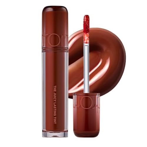 Image of rom&nd Juicy Lasting Tint #17 Dark Coconut - K-Beauty Deep Red Brick Lip Gloss for Plump, Hydrated, Long-Lasting Shine & Smooth Lips