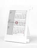 HiCuCo 3-Monats-Tischkalender für 2 Jahre (2026 und 2027) - Aufstellkalender - Stehkalender - mit Drehmechanik - Farbvarianten - (Weiß)