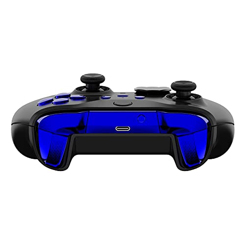 Image of eXtremeRate Chrome Blue Replacement Buttons for Xbox One Elite Series 2 Controller, LB RB LT RT Bumpers Triggers ABXY Start Back Sync Profile Keys for Xbox Elite Series 2 Core Controller Model 1797