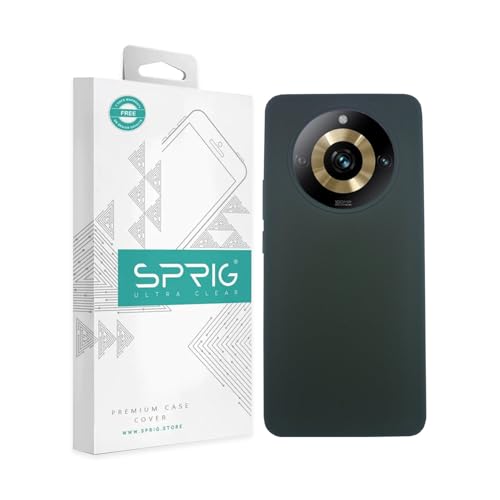 Image of SPRIG Compatible with Realme 11 Pro Plus Premium SilkTone (Liquid Silicone) Back Cover Drop Tested Shock Proof Mobile Case for Men, Women, Boys and Girls with Camera Protection (Dark Green)