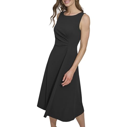 Image of DKNY Women's Sleeveless Side Drape Midi Dress
