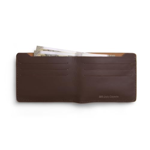 Image of DailyObjects Stylish Tan Genuine Leather Men's Bi-Fold Wallet with Multiple Card Holders|Cash Section|Durable Classic Design| Everyday Organizer for Securely Carrying Money| Cards| IDs| and Essentials