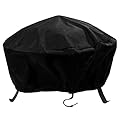 Sunnydaze 30-Inch Fire Pit Cover - Round Outdoor Cover for Fire Pit - Weather-Resistant PVC with Drawstring Closure - Black