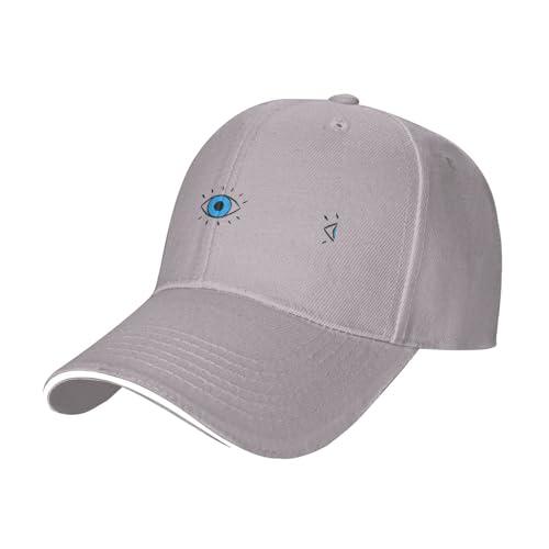 DKGOHLP Gorra de béisbol de moda con estampado de mal de ojo, elegante, para mujeres y hombres, gris, Talla única