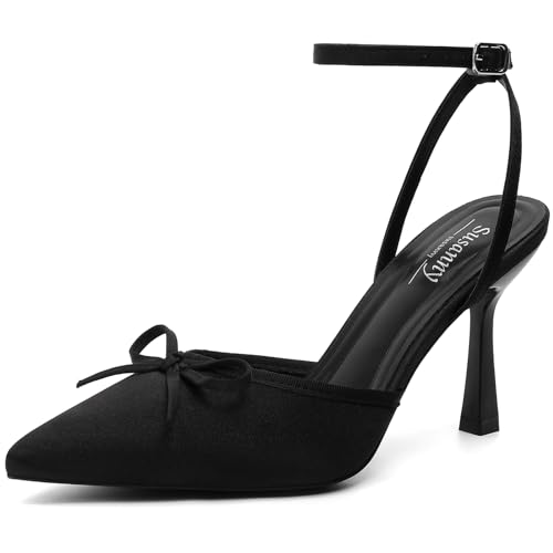 Image of Susanny Heels for Women Stiletto Closed Pointed Toe Backless Dress Shoes High Heels Sexy Kitten Pumps Wedding Guest Party Dance Prom Dressy Comfort Shoes