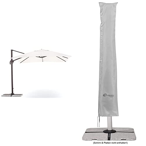 My garden Senso Ombrellone a Braccio Retrattile Ecr & ugrave; 3 x 4 Metri & Fodera protettiva Schneider per ombrellone a braccio laterale grigio argento fino a 400 cm & Oslash; & amp; 300x300 cm
