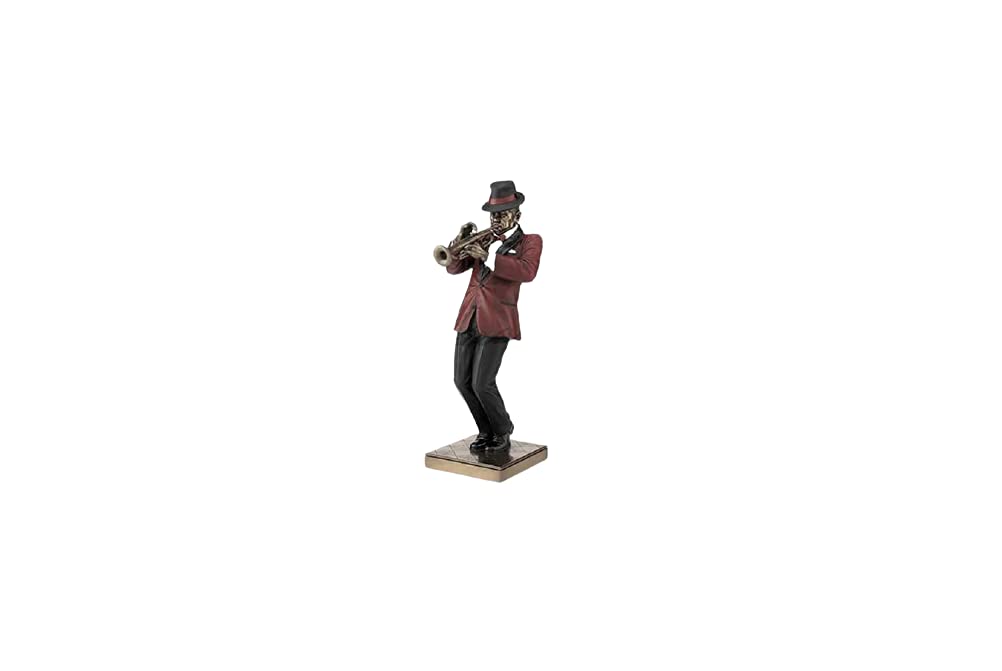Us Bronze 12.25 Inch Trumpet Player Cold Cast Decorative Figurine, Color