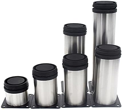 4Pcs Adjustable Height Furniture Legs Stainless Steel Square Metal Table Legs For Tv Cabinet Sofa Foot Support Furniture Level (Height 50Mm)