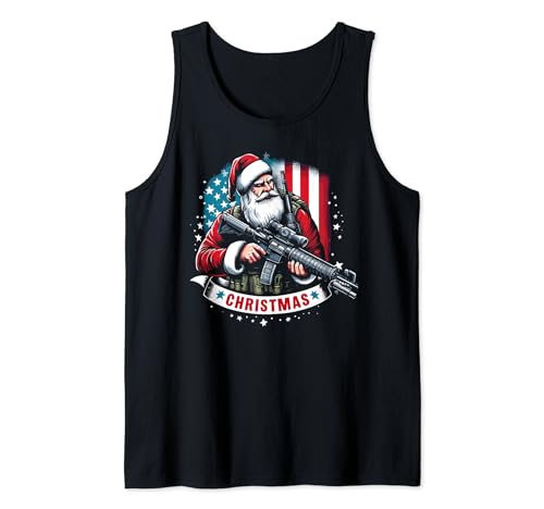 Funny Christmas Deer Bow Hunting Santa Hunter Men Women Camiseta sin Mangas