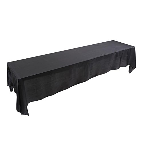 Nappe banquet noire polyester 145x320 cm lavable pour table de réception et fêtes - 2