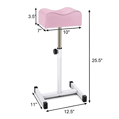 CHAOEEMY Pedicure Foot Rest,Adjustable Height Pedicure Stool,Pedicure Stand for Home Salon,Tattoo,Nail Tech(Pink)