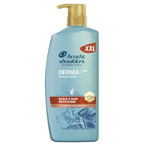 H&S DermaXPro Revitalizante Champú Anticaspa 800ml con Cafeína y Complejo de Ceramida. Hidrata el Cuero Cabelludo Seco y Cabello Ayuda a Reforzar la Barrera de la Piel