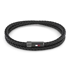 Idea Regalo - Tommy Hilfiger Jewelry Braccialetto da Uomo In Pelle Nero - 2790262S