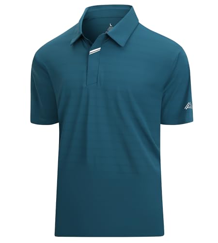 Image of Damipow Premium Golf Shirts for Men Dry Fit Performance Polo Short Sleeve Collared Shirt