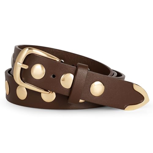 WERFORU Women Studded Leather Belt