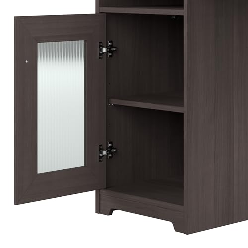 Bush Furniture L Shaped Desk with Hutch, 5 Shelf Bookcase and Lateral File Cabinet | Cabot Collection Corner Computer Table with Storage and Bookshelf - Thumbnail 4