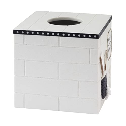Image of Avanti Linens - Tissue Box Cover, Guest Bathroom Essentials, Modern Home Decor (Bath Icons Collection)