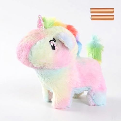 Image of GITGRNTH Walking Talking Unicorn Toy for Kids with Voice Repeat & Sound Control, Jumping, Soft Plush Rainbow Unicorn with Music, Lights & Movement, Battery Operated Interactive Toy for Boys & Girls